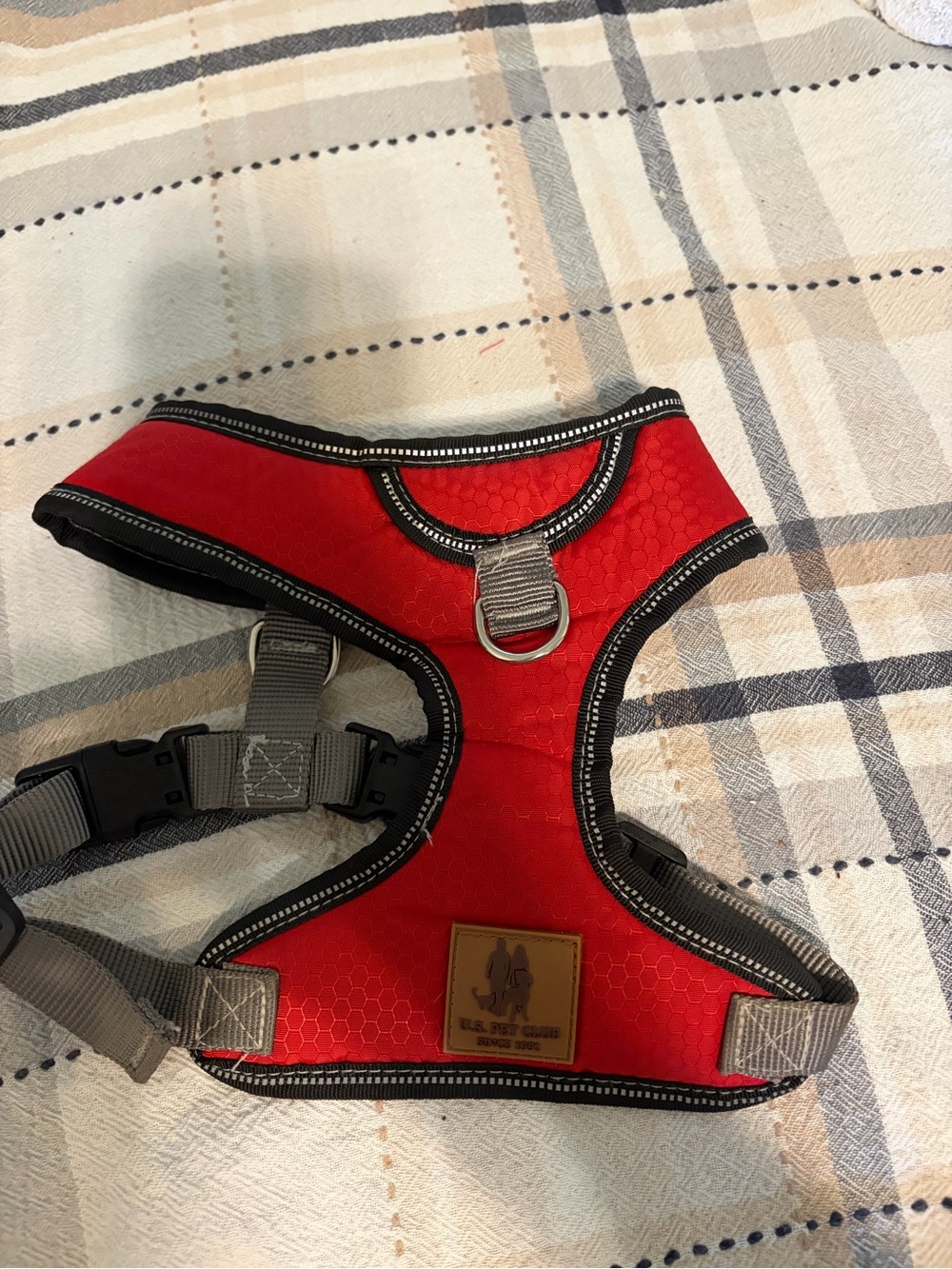 Red Padded Dog Harness with D-Ring